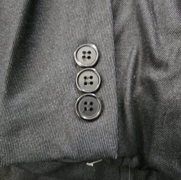 Vintage - Silk Bergdorf Goodman Black Collarless One Button Blazer - Size 14 - Picture 4 of 7